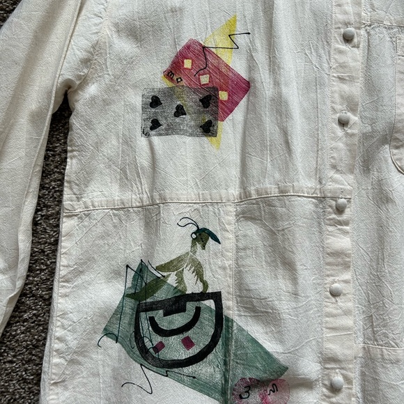 Painted 100% cotton shirt. - Picture 4 of 9